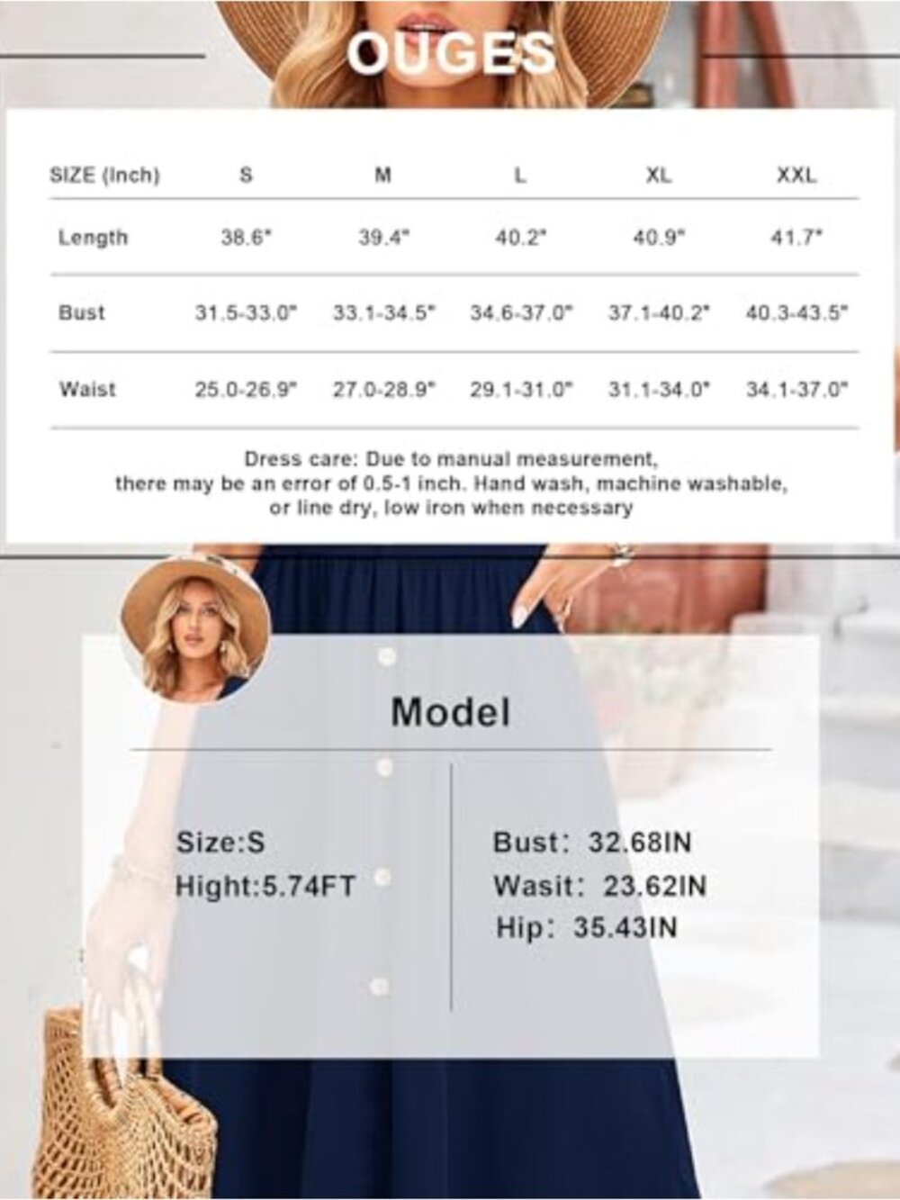 Cotton Spandex A-line Midi Dress with Pockets Short Sleeve V-Neck - Picture 5 of 6